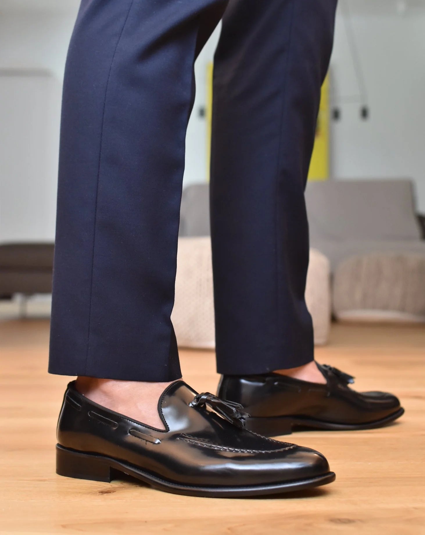 Chaussure Mocassin Mugel Noir en Cuir