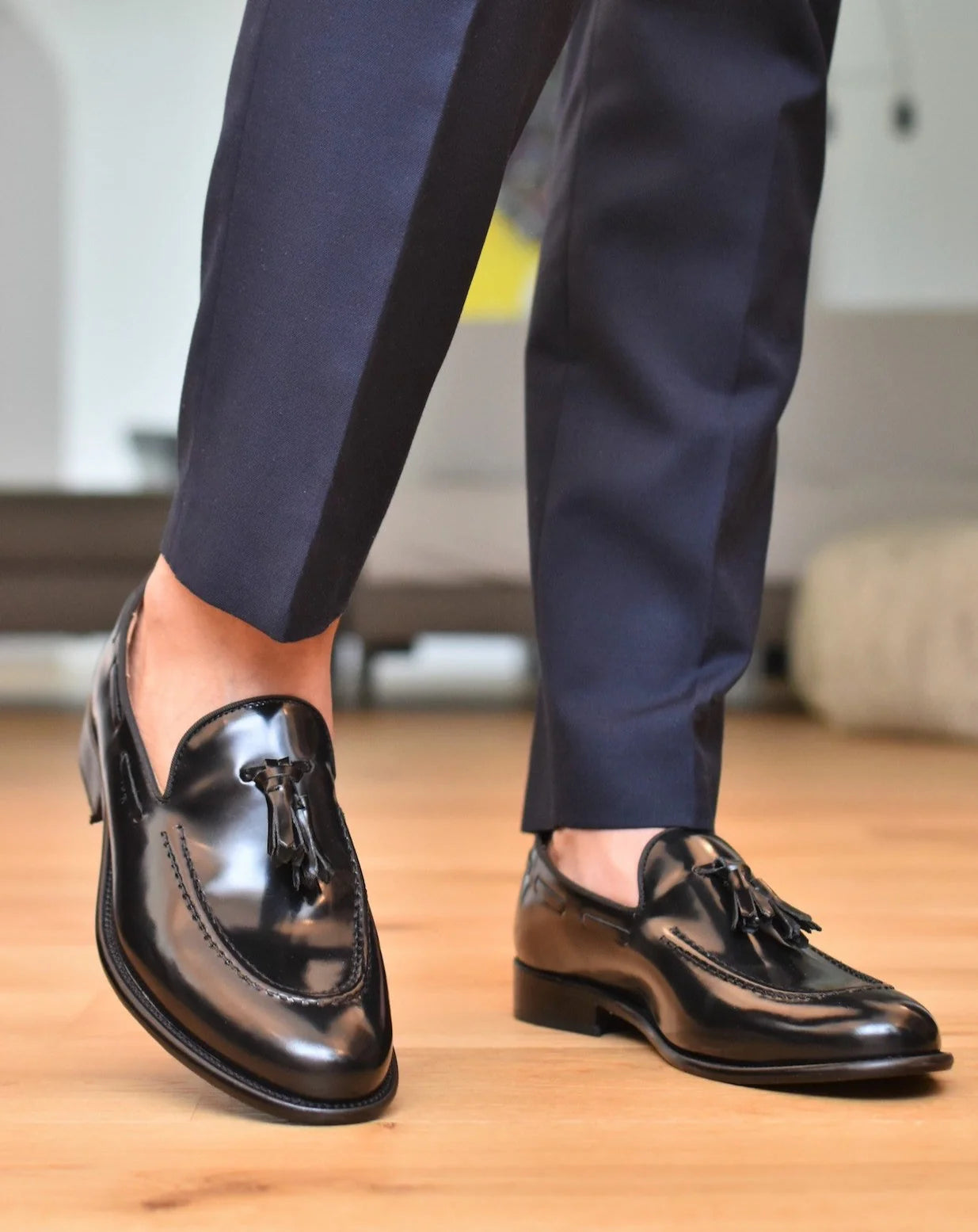 Chaussure Mocassin Mugel Noir en Cuir